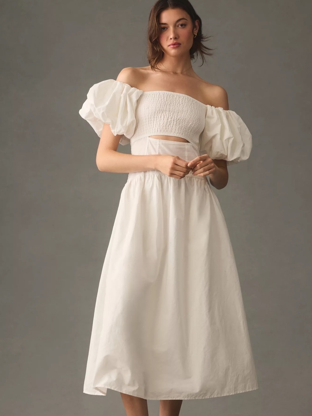 NWT Anthropologie Moon River Off-The-Shoulder Cutout Maxi Dress Size L